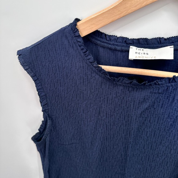 REISS Archive Minnie Navy Sleeveless Crewneck Blouse // 10 - Picture 3 of 8